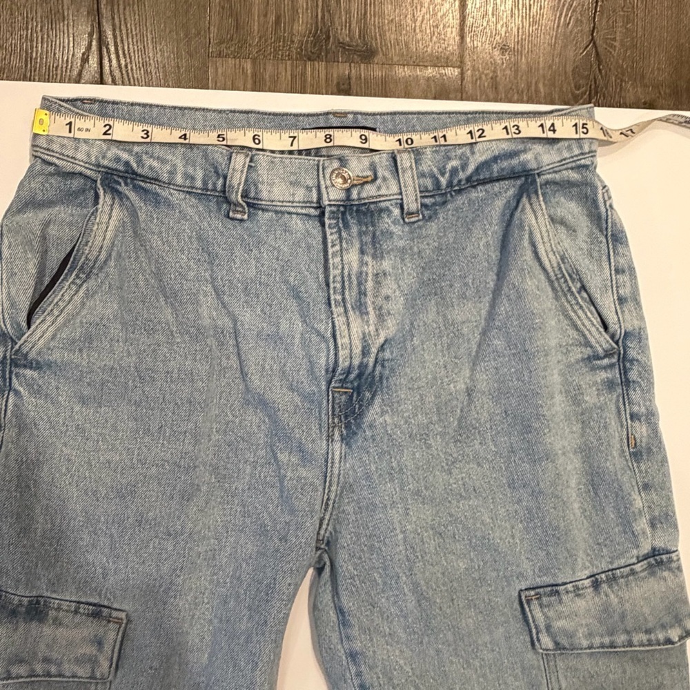 7 Seven For All Mankind Jeans Cargo Logan Ankle Crop Size 30 Light Wash - Picture 7 of 14
